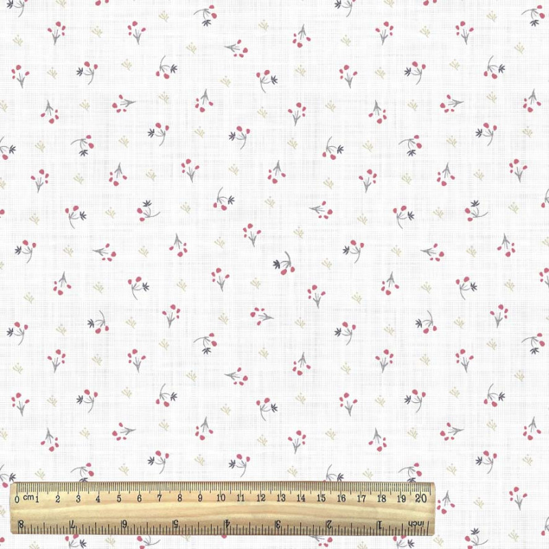 Algodón estampado LOVAM Blanco / Rojo